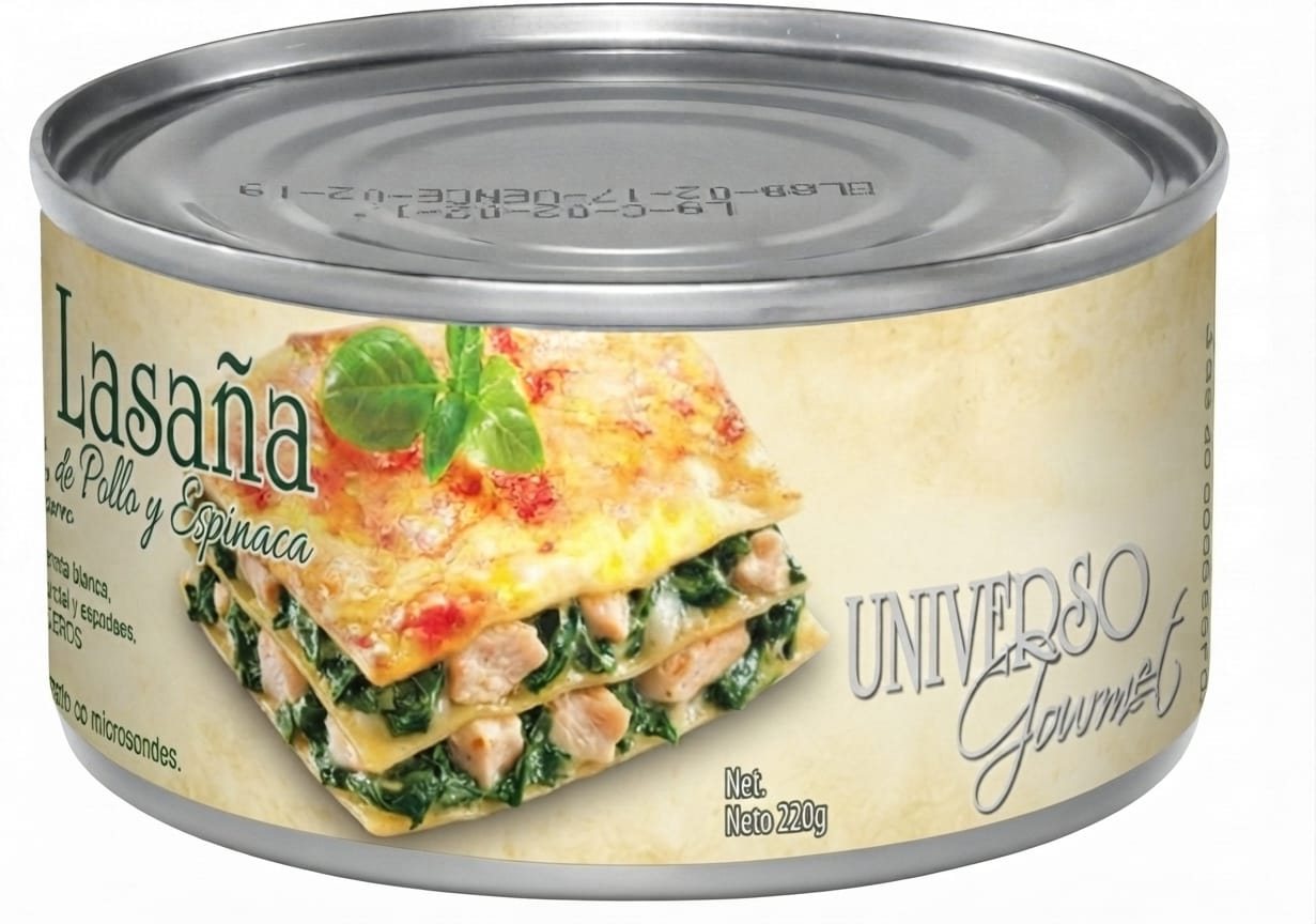 Lasaña de pollo y espinaca